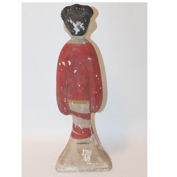 Vintage Chinese Asian Figurine Hand Painted Plaster Chalkware Statue Large 17" - Picture 6 of 13